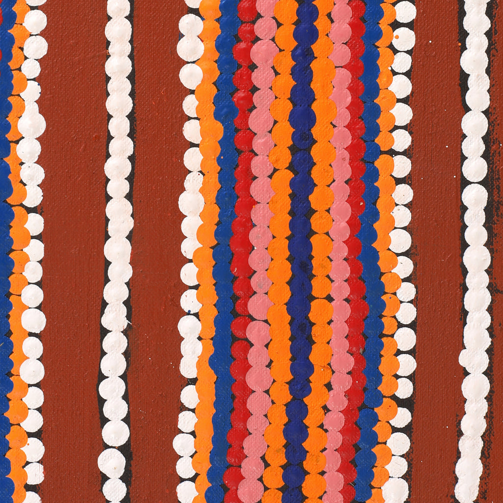 Aboriginal Artwork by Chantelle Napanangka Williams, Yarla Jukurrpa (Bush Potato Dreaming) - Cockatoo Creek, 91x30cm
