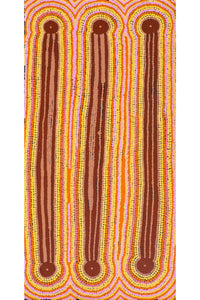 Aboriginal Artwork by Chantelle Napanangka Williams, Yarla Jukurrpa (Bush Potato Dreaming) - Cockatoo Creek, 91x46cm
