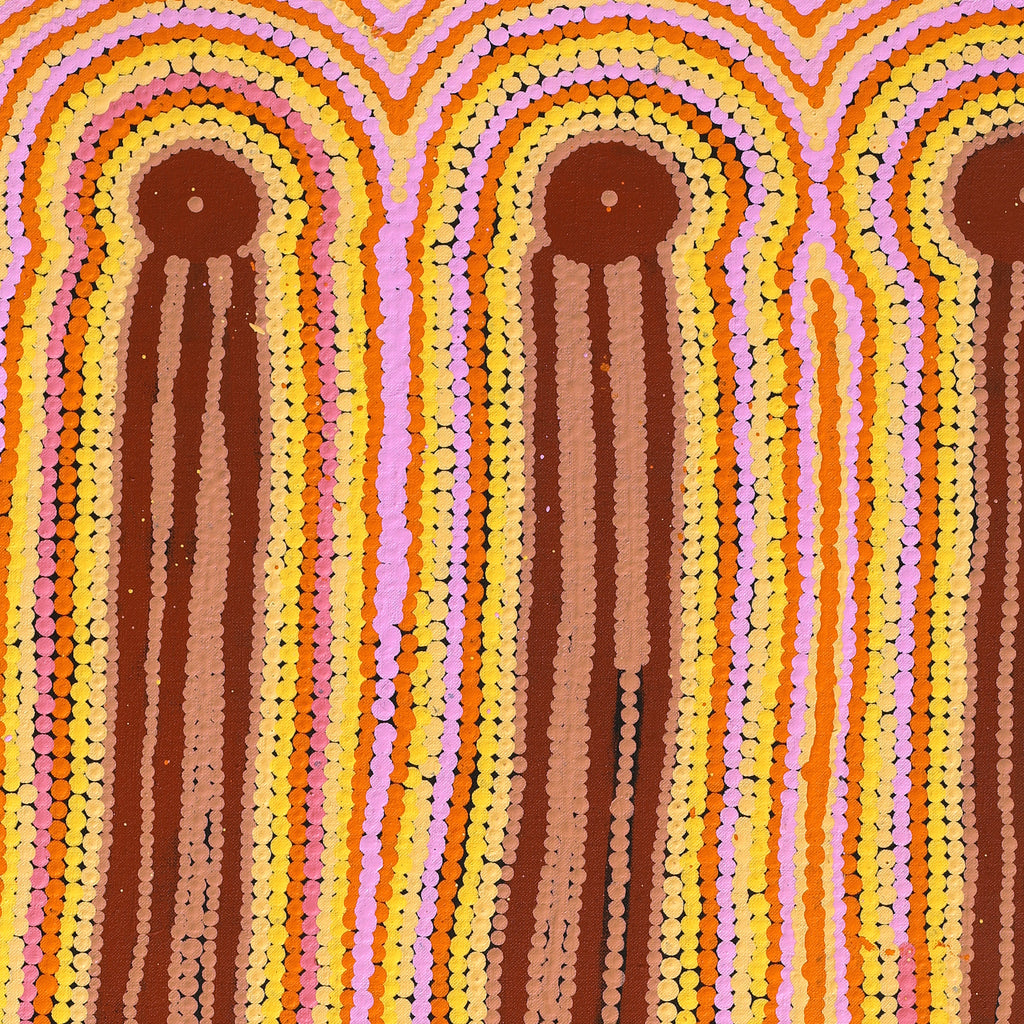 Aboriginal Artwork by Chantelle Napanangka Williams, Yarla Jukurrpa (Bush Potato Dreaming) - Cockatoo Creek, 91x46cm