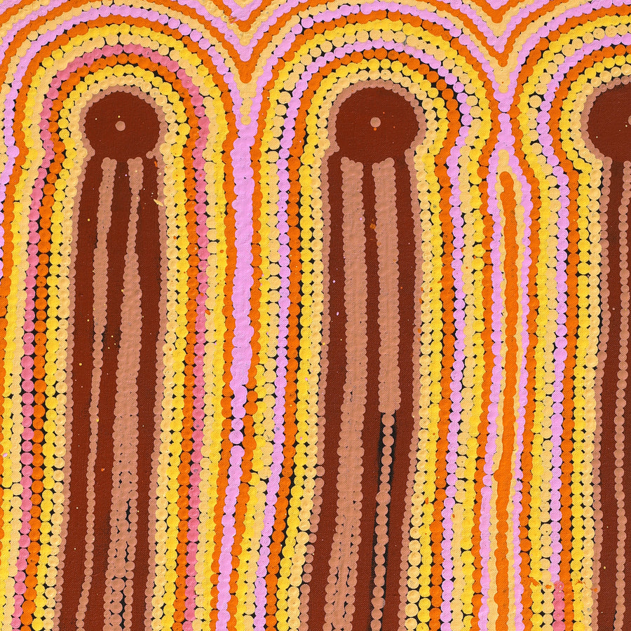 Aboriginal Artwork by Chantelle Napanangka Williams, Yarla Jukurrpa (Bush Potato Dreaming) - Cockatoo Creek, 91x46cm