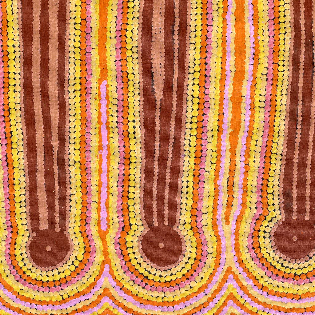 Aboriginal Artwork by Chantelle Napanangka Williams, Yarla Jukurrpa (Bush Potato Dreaming) - Cockatoo Creek, 91x46cm