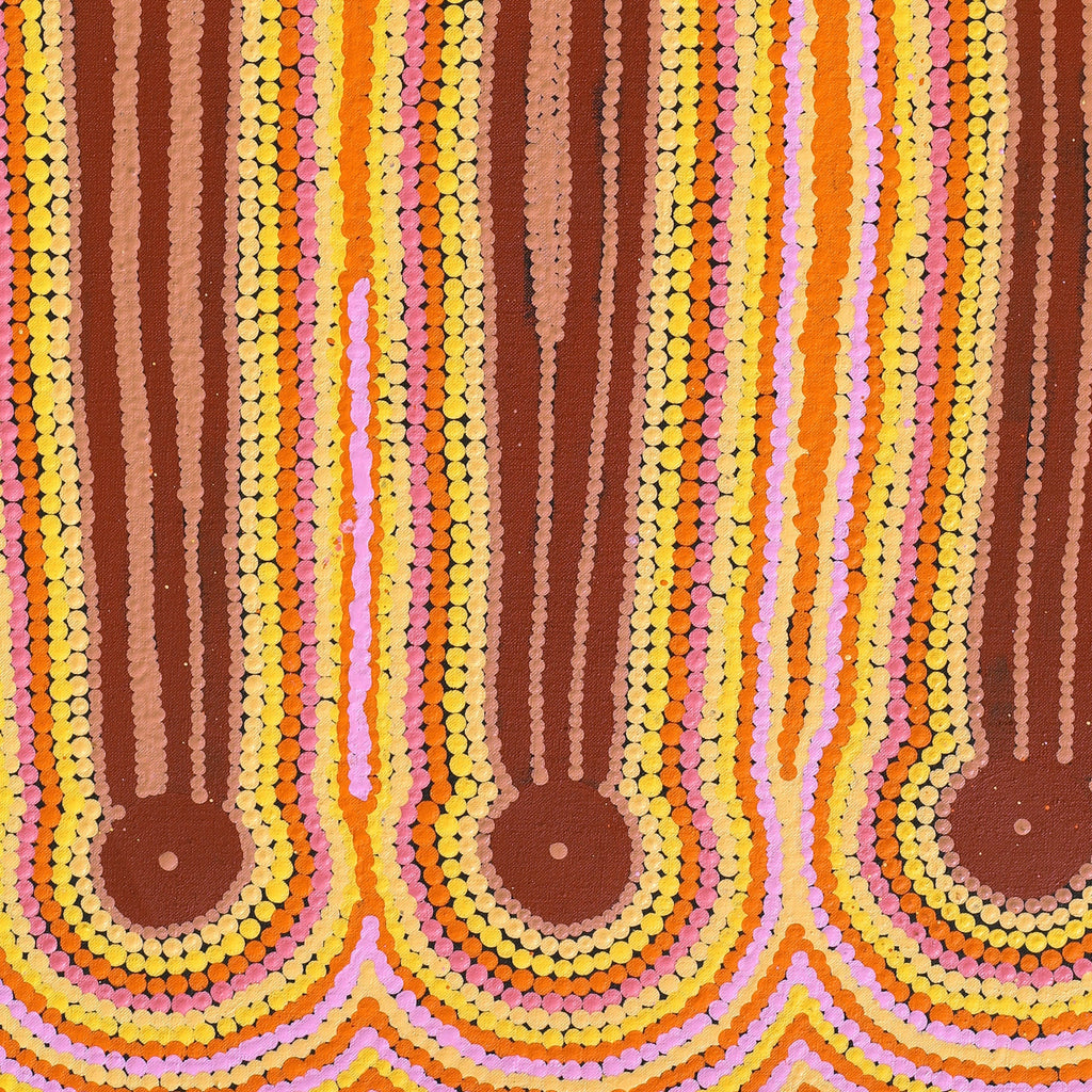 Aboriginal Artwork by Chantelle Napanangka Williams, Yarla Jukurrpa (Bush Potato Dreaming) - Cockatoo Creek, 91x46cm - ART ARK®