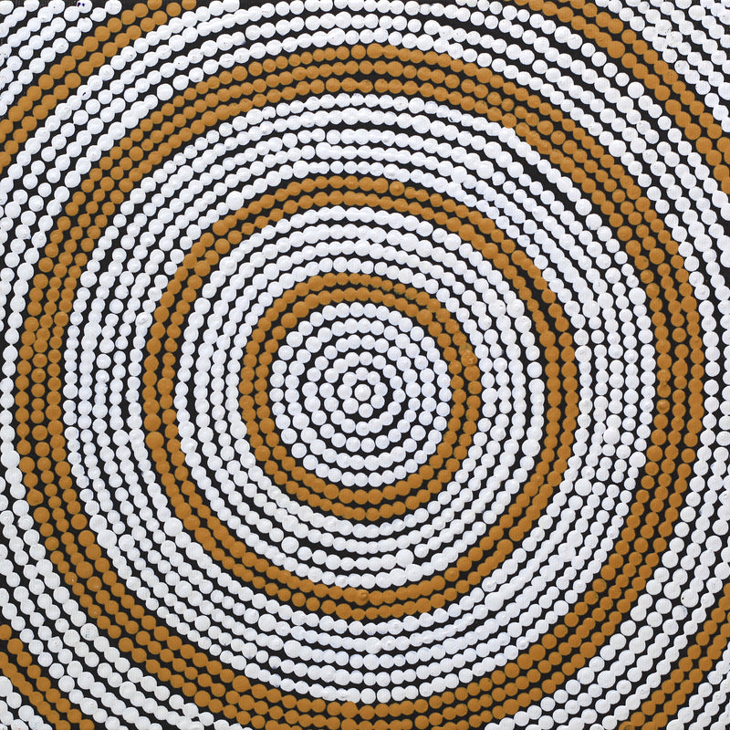 Aboriginal Artwork by Chantelle Nampijinpa Robertson, Ngapa Jukurrpa (Water Dreaming) - Puyurru, 30x30cm