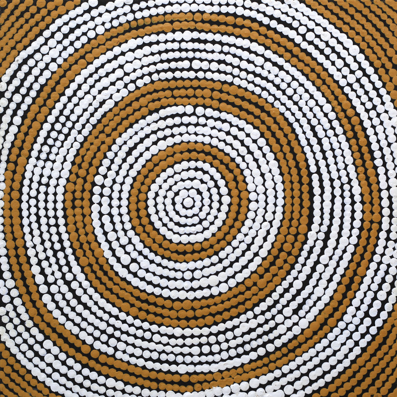 Aboriginal Artwork by Chantelle Nampijinpa Robertson, Ngapa Jukurrpa (Water Dreaming) - Puyurru, 30x30cm