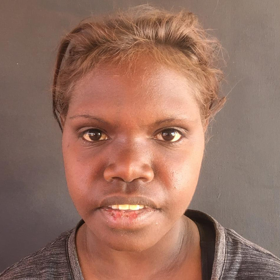 Aboriginal Artwork by Chantelle Napanangka Williams, Yarla Jukurrpa (Bush Potato Dreaming) - Cockatoo Creek, 30x30cm