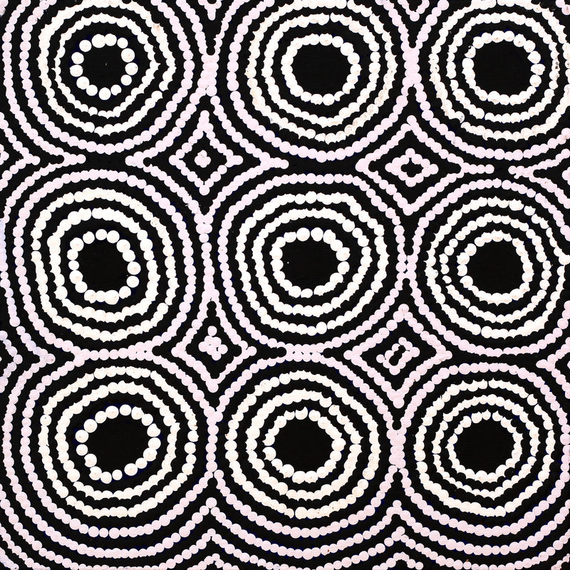 Aboriginal Artwork by Chantelle Napanangka Williams, Yarla Jukurrpa (Bush Potato Dreaming) - Cockatoo Creek, 30x30cm