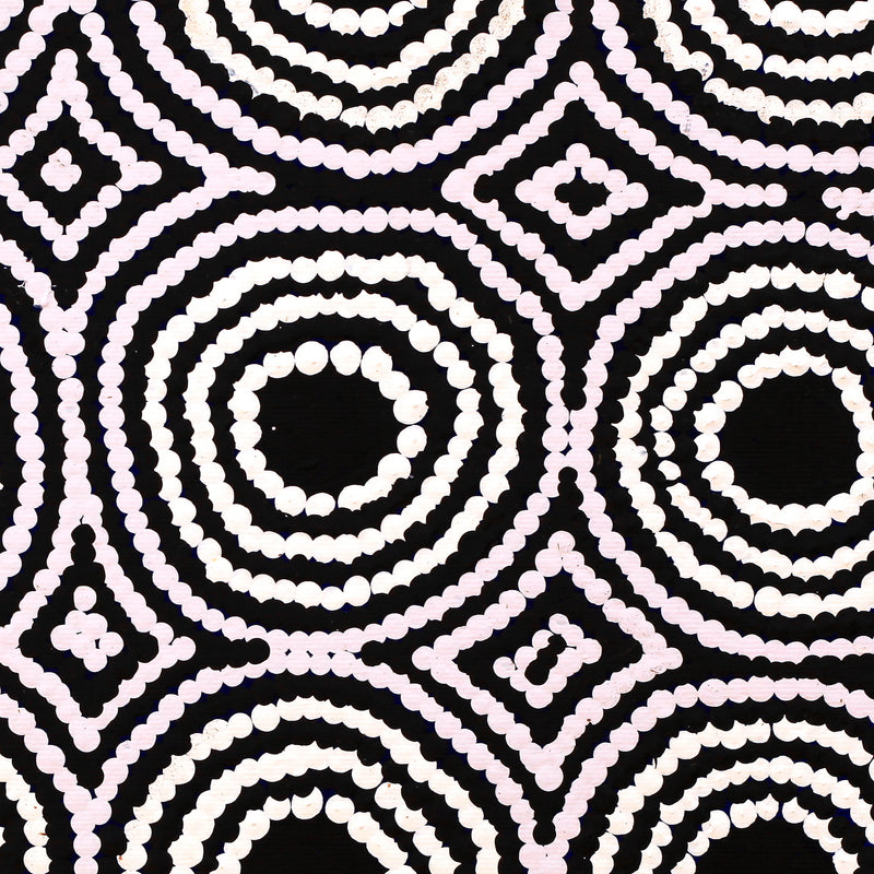 Aboriginal Artwork by Chantelle Napanangka Williams, Yarla Jukurrpa (Bush Potato Dreaming) - Cockatoo Creek, 30x30cm