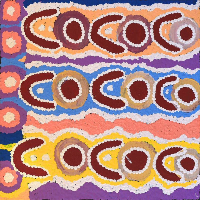 Aboriginal Artwork by Charlene Napanangka Marshall, Karnta Jukurrpa (Womens Dreaming), 30x30cm