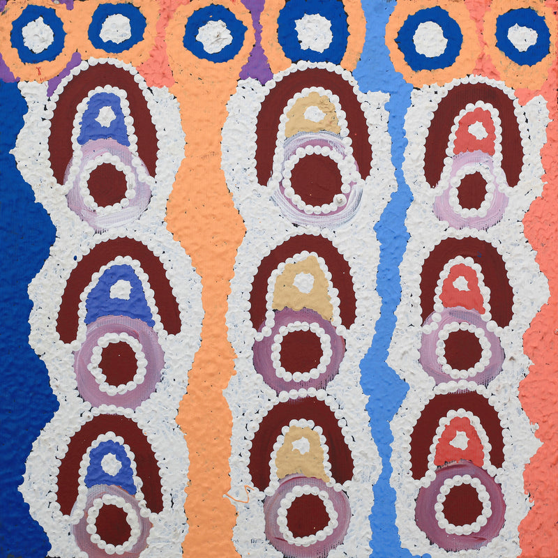 Aboriginal Artwork by Charlene Napanangka Marshall, Karnta Jukurrpa (Womens Dreaming), 30x30cm