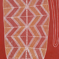 Aboriginal Artwork by Charlie Nangukwirrk Nanguwerr, Kun-madj - large dillybag vine, 91x38cm Bark