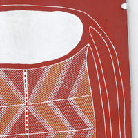 Aboriginal Artwork by Charlie Nangukwirrk Nanguwerr, Kun-madj - large dillybag vine, 91x38cm Bark