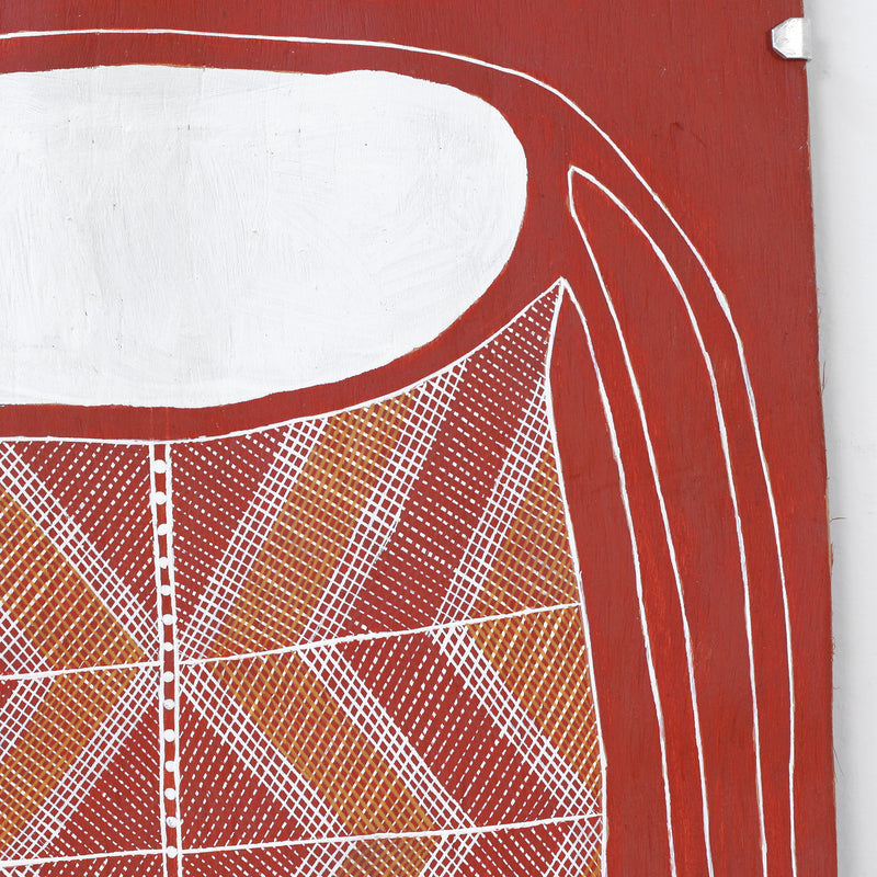 Aboriginal Artwork by Charlie Nangukwirrk Nanguwerr, Kun-madj - large dillybag vine, 91x38cm Bark