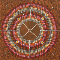 Aboriginal Artwork by Cherina Nampijinpa Singleton, Watiya-warnu Jukurrpa (Seed Dreaming), 40x40cm