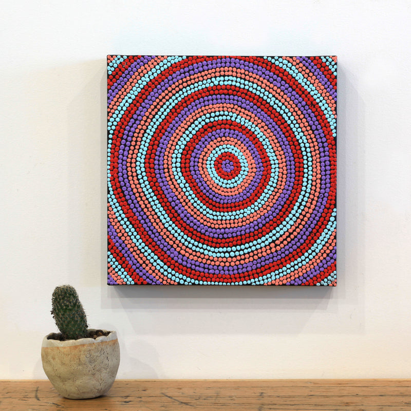 Aboriginal Artwork by Cherise Nangala Major, Lukarrara Jukurrpa (Dreaming), 30x30cm