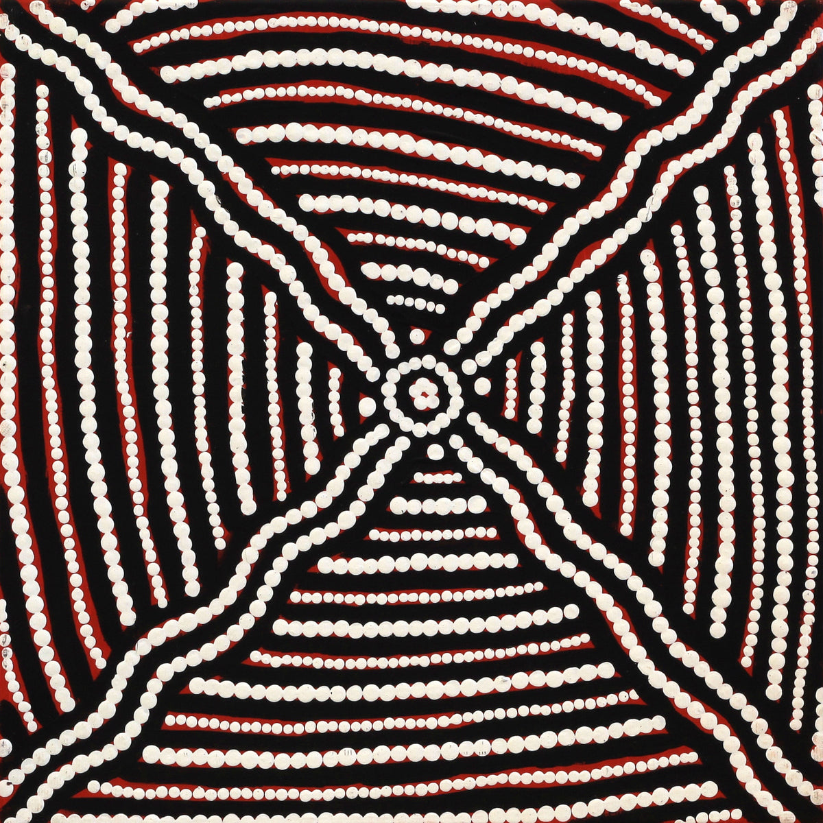 Aboriginal Art by Clarise Napurrurla Nelson, Yarla Jukurrpa (Bush Potato Dreaming) - Cockatoo Creek, 30x30cm - ART ARK®