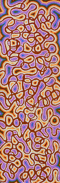 Aboriginal Artwork by Cheryl Nakamarra Walker, Yarla Jukurrpa (Bush Potato Dreaming) - Cockatoo Creek, 91x30cm