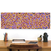 Aboriginal Artwork by Cheryl Nakamarra Walker, Yarla Jukurrpa (Bush Potato Dreaming) - Cockatoo Creek, 91x30cm