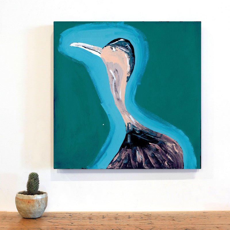 Aboriginal Artwork by Cherylyn Napangardi Granites, Jurlpu kuja kalu nyinami Yurntumu-wana (Birds that live around Yuendumu), 46x46cm