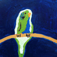 Aboriginal Artwork by Cherylyn Napangardi Granites, Jurlpu kuja kalu nyinami Yurntumu-wana (Birds that live around Yuendumu), 30x30cm