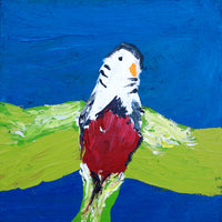 Aboriginal Artwork by Cherylyn Napangardi Granites, Jurlpu kuja kalu nyinami Yurntumu-wana (Birds that live around Yuendumu), 30x30cm