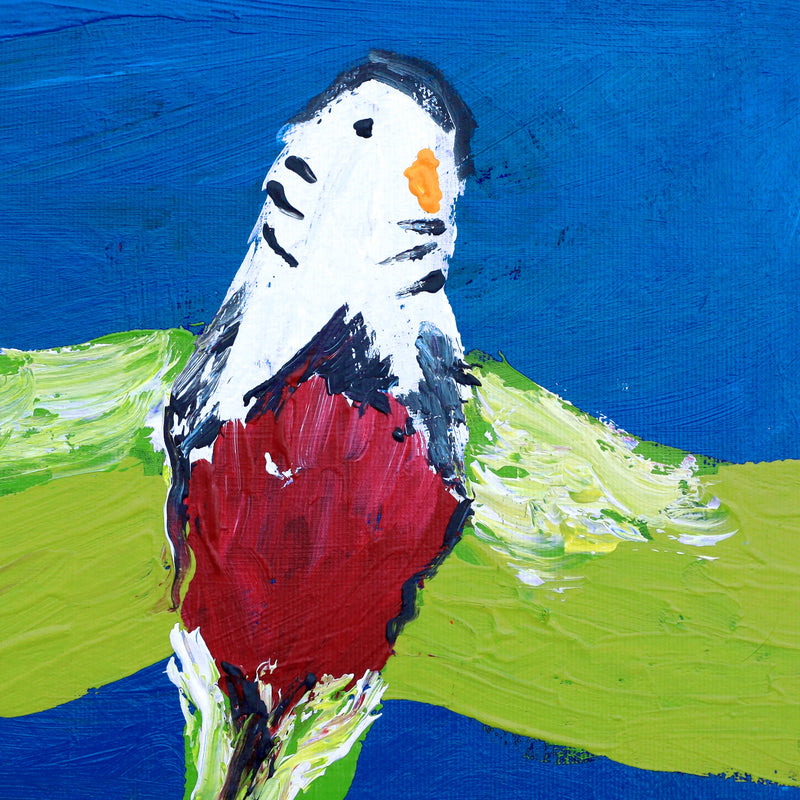 Aboriginal Artwork by Cherylyn Napangardi Granites, Jurlpu kuja kalu nyinami Yurntumu-wana (Birds that live around Yuendumu), 30x30cm