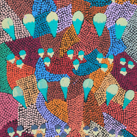 Aboriginal Artwork by Charlene Napanangka Marshall, Wanakiji Jukurrpa (Bush Tomato Dreaming), 76x30cm