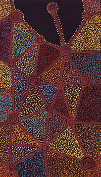 Aboriginal Artwork by Christopher Japangardi Michaels, Ngapa Jukurrpa (Water Dreaming) - Puyurru, 107x61cm