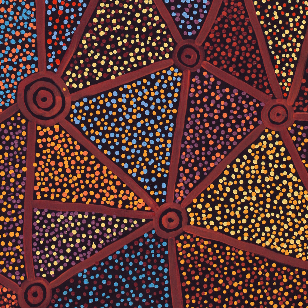 Aboriginal Artwork by Christopher Japangardi Michaels, Ngapa Jukurrpa (Water Dreaming) - Puyurru, 107x61cm