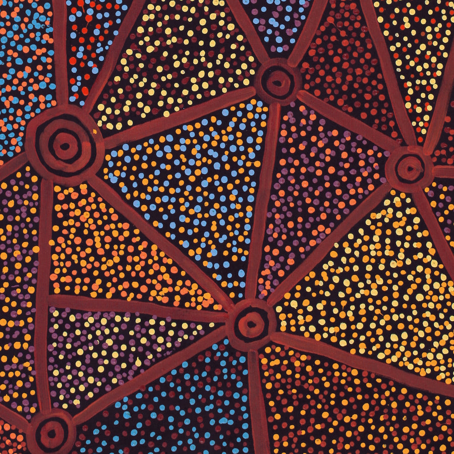 Aboriginal Artwork by Christopher Japangardi Michaels, Ngapa Jukurrpa (Water Dreaming) - Puyurru, 107x61cm