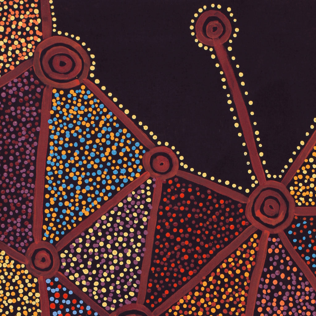Aboriginal Artwork by Christopher Japangardi Michaels, Ngapa Jukurrpa (Water Dreaming) - Puyurru, 107x61cm