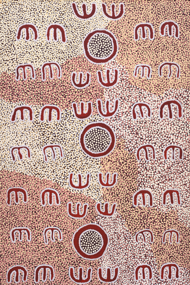Aboriginal Artwork by Chris Japanangka Michaels, Janganpa Jukurrpa - Mawurrji, 91x61cm