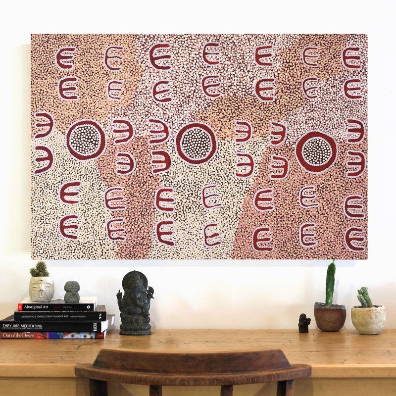 Aboriginal Artwork by Chris Japanangka Michaels, Janganpa Jukurrpa - Mawurrji, 91x61cm