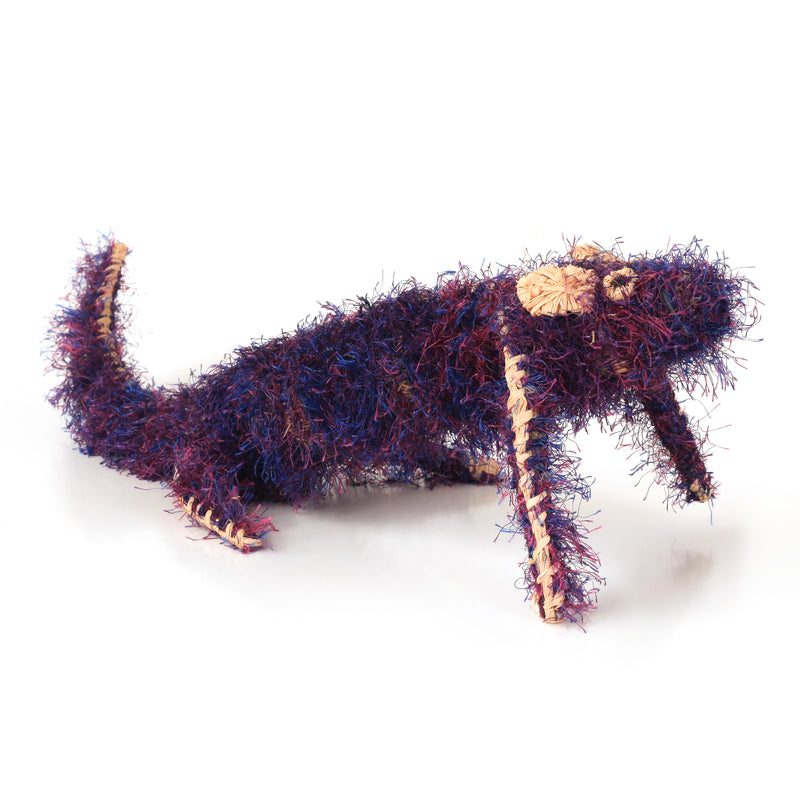 Aboriginal Artwork by Chrischelda Farmer - Tjanpi Papa (dog) Sculpture