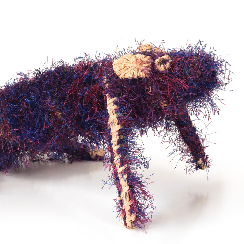 Aboriginal Artwork by Chrischelda Farmer - Tjanpi Papa (dog) Sculpture