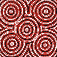 Aboriginal Artwork by Chriselda Nangala Egan, Watiya-warnu Jukurrpa (Seed Dreaming), 30x30cm