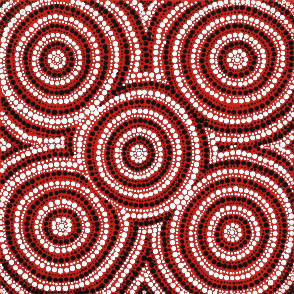 Aboriginal Artwork by Chriselda Nangala Egan, Watiya-warnu Jukurrpa (Seed Dreaming), 30x30cm - ART ARK®