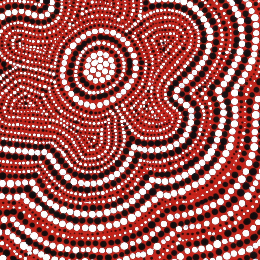 Aboriginal Artwork by Chriselda Nangala Egan, Watiya-warnu Jukurrpa (Seed Dreaming), 30x30cm