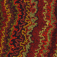 Aboriginal Artwork by Chriselda Nangala Egan, Watiya-warnu Jukurrpa (Seed Dreaming), 76x30cm