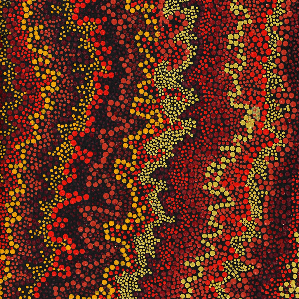 Aboriginal Artwork by Chriselda Nangala Egan, Watiya-warnu Jukurrpa (Seed Dreaming), 76x30cm - ART ARK®