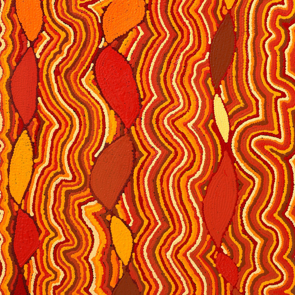 Aboriginal Art by Christine Nakamarra Curtis, Mina Mina Jukurrpa, 107x61cm - ART ARK®