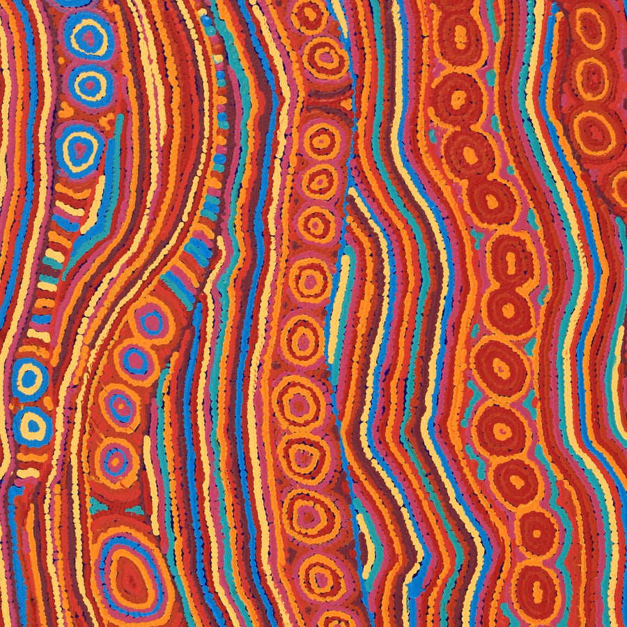 Aboriginal Artwork by Christine Nakamarra Curtis, Lappi Lappi Jukurrpa, 107x76cm