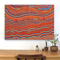 Aboriginal Artwork by Christine Nakamarra Curtis, Lappi Lappi Jukurrpa, 107x76cm