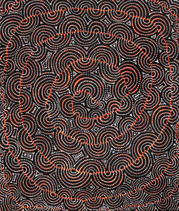 Aboriginal Art by Christine Nakamarra Curtis, Mina Mina Jukurrpa, 107x91cm - ART ARK®
