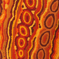 Aboriginal Artwork by Christine Nakamarra Curtis, Mina Mina Jukurrpa, 122x30cm