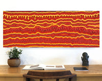 Aboriginal Artwork by Christine Nakamarra Curtis, Mina Mina Jukurrpa, 122x46cm