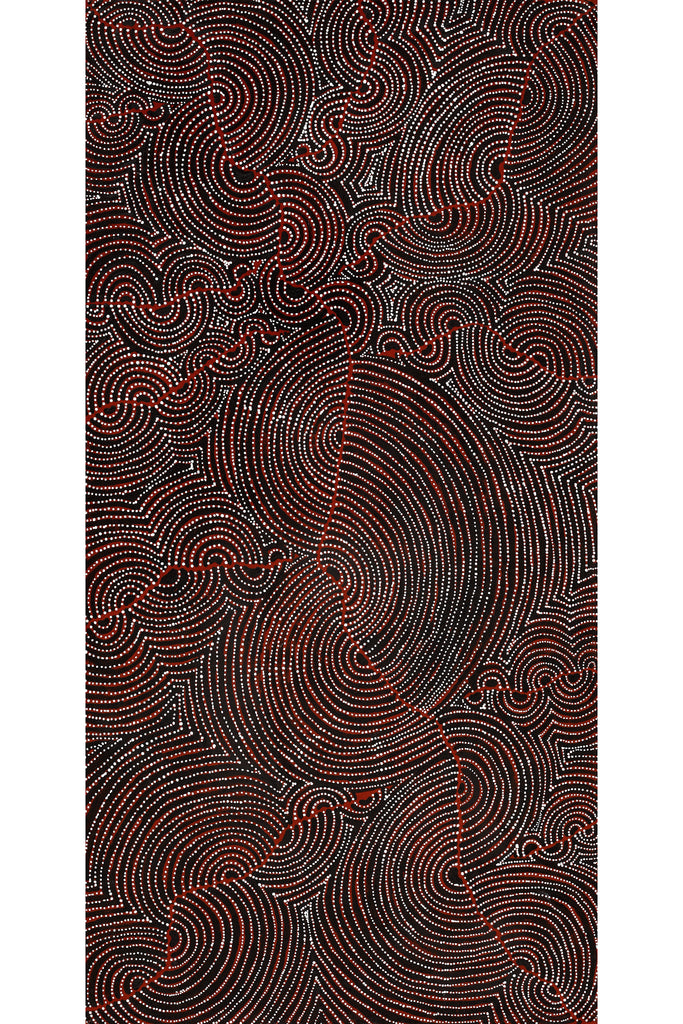 Aboriginal Artwork by Christine Nakamarra Curtis, Mina Mina Jukurrpa, 122x61cm