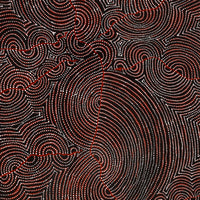 Aboriginal Artwork by Christine Nakamarra Curtis, Mina Mina Jukurrpa, 122x61cm