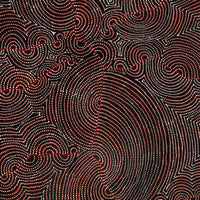 Aboriginal Art by Christine Nakamarra Curtis, Mina Mina Jukurrpa, 122x61cm - ART ARK®