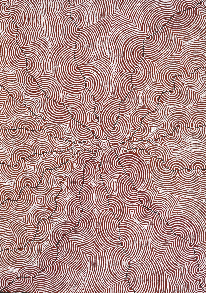 Aboriginal Artwork by Christine Nakamarra Curtis, Mina Mina Jukurrpa, 152x107cm