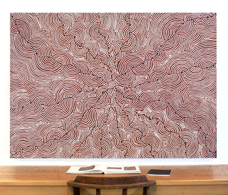 Aboriginal Artwork by Christine Nakamarra Curtis, Mina Mina Jukurrpa, 152x107cm